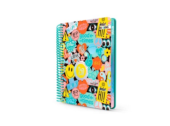 CUADERNO MOOVING SMILE FEVER TAPA DURA 14 X 21 CM. 96 HOJAS