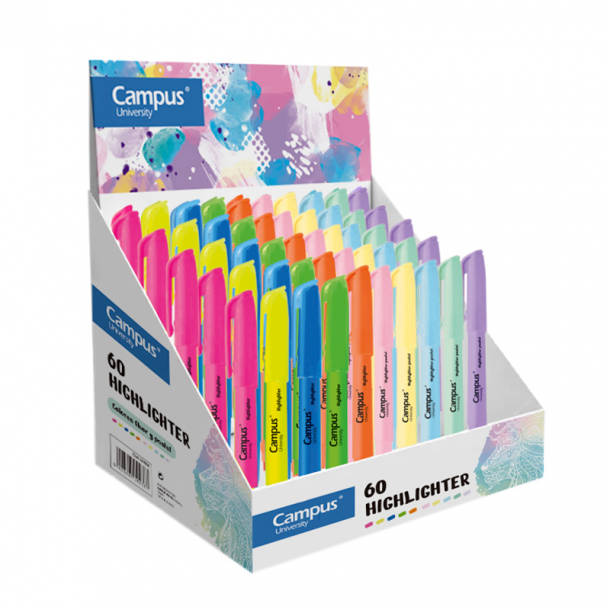 MARCADOR FLUO CAMPUS TRAZO FINO X 10 COLORES