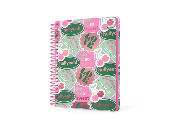 CUADERNO MOOVING BALLOON TAPA DURA 14 X 21 CM. 96 HOJAS