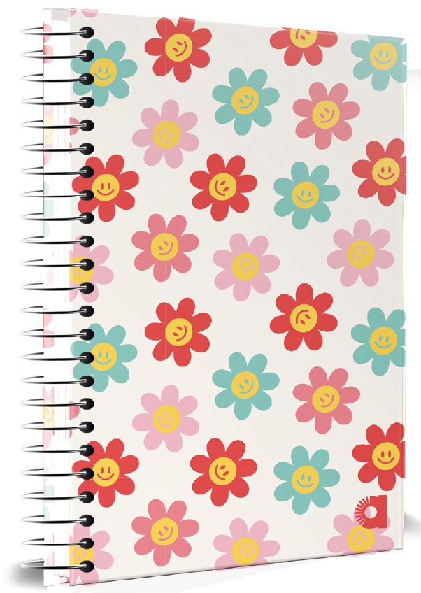 CUADERNOLA ALAMO HAPPY DAISY TAPA DURA 200 HOJAS 19 X 27CM.