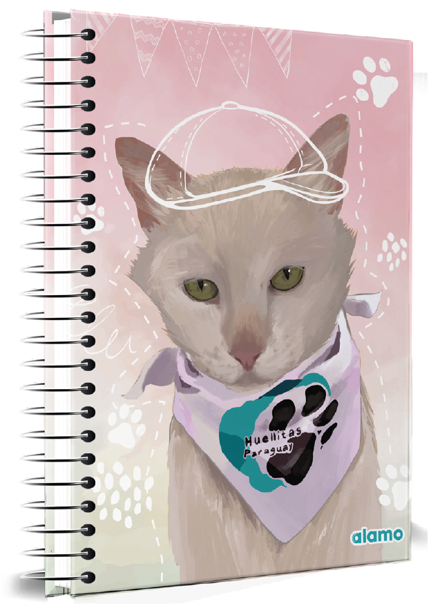 CUADERNOLA ALAMO PET TAPA DURA 200 HOJAS 19 X 27CM.