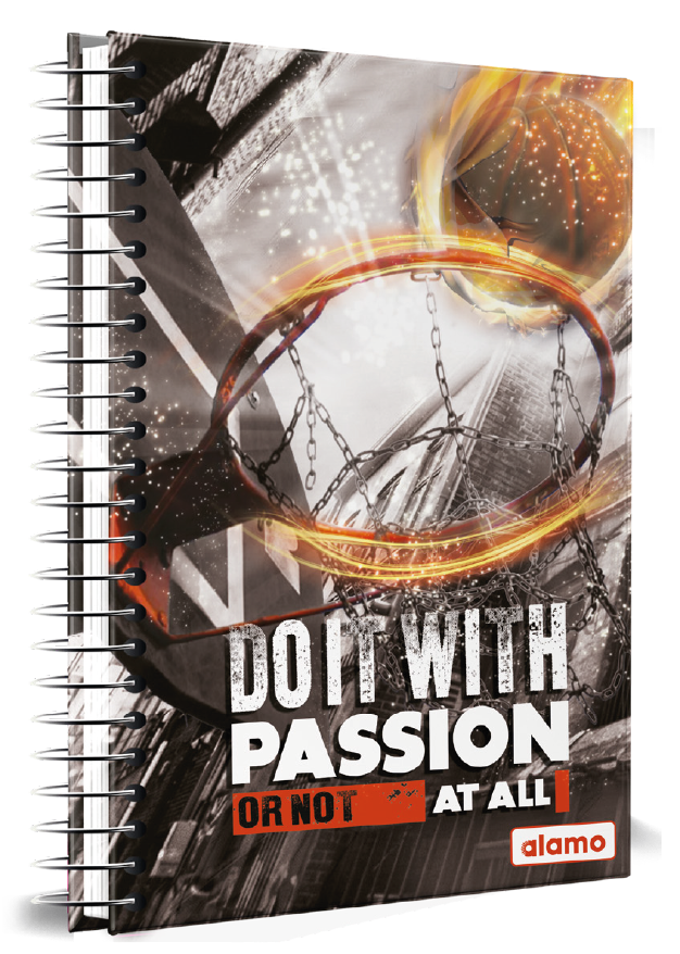 CUADERNOLA ALAMO SPORTS TAPA DURA 96 HOJAS 19 X 27CM.