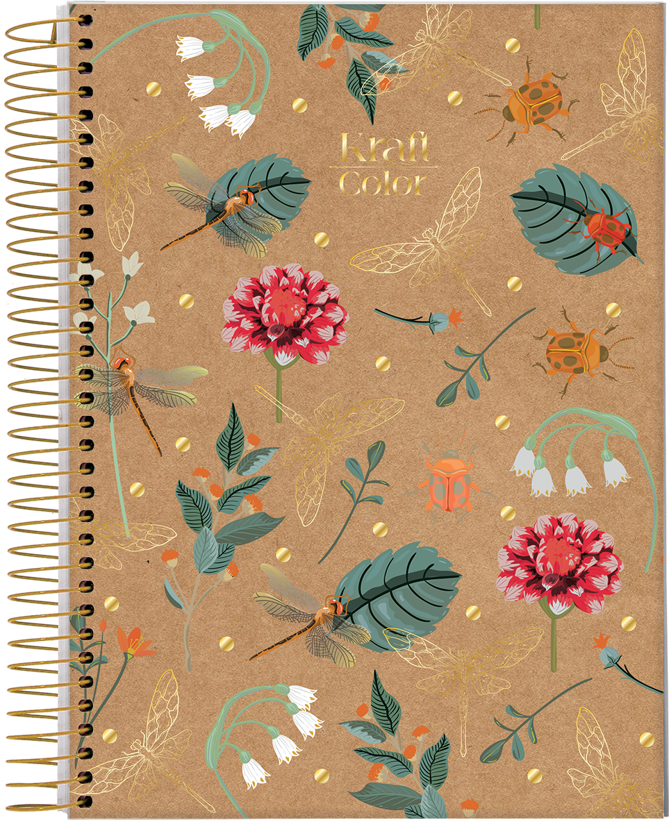 CUADERNO JANDAIA KRAFT COLOR TAPA DURA MINI 10 X 15CM.