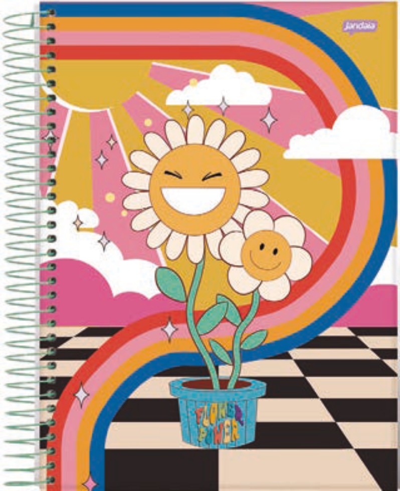 CUADERNOLA JANDAIA FLOWER POWER TAPA DURA 20 X 27CM. 160 HOJAS