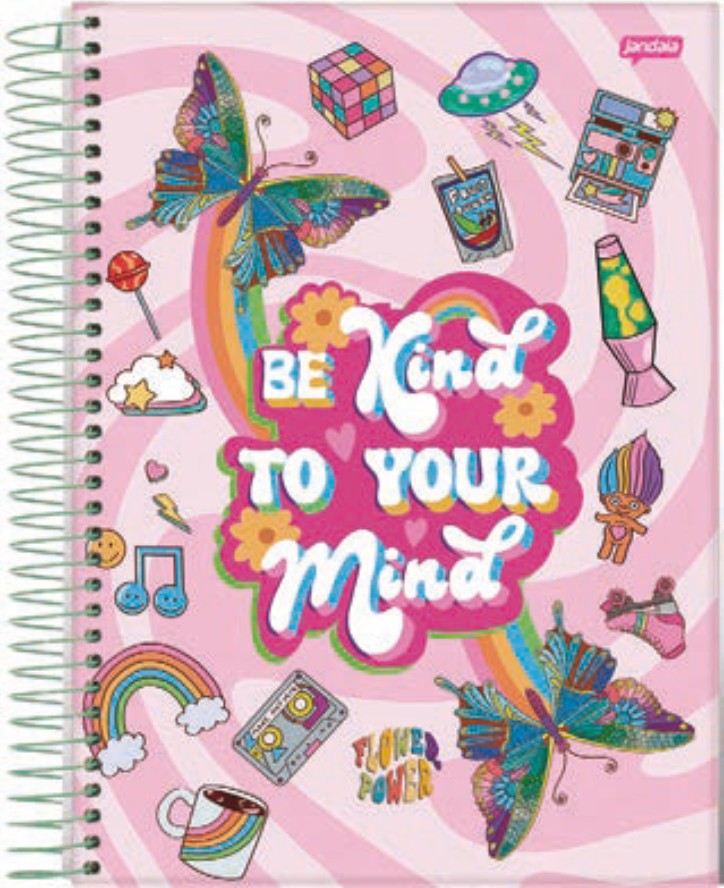 CUADERNOLA JANDAIA FLOWER POWER TAPA DURA 20 X 27CM. 160 HOJAS