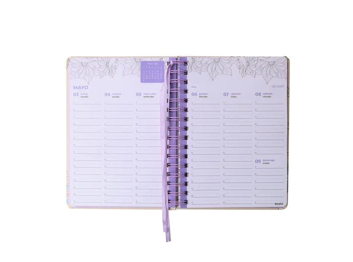 AGENDA MOOVING THE COLORING SEMANAL C/ESPIRAL 15 X 21 CM.