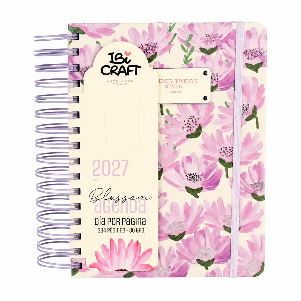 AGENDA IBICRAFT BLOSSOM DIA X HOJA CON ESPIRAL 14.5 X 21 CM.