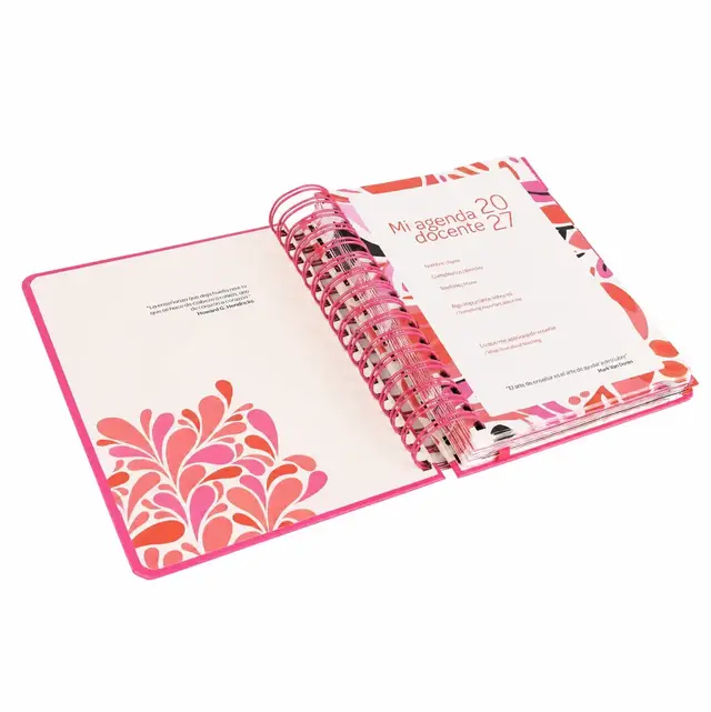 AGENDA IBICRAFT DOCENTE DIA X HOJA CON ESPIRAL 14.5 X 21 CM.