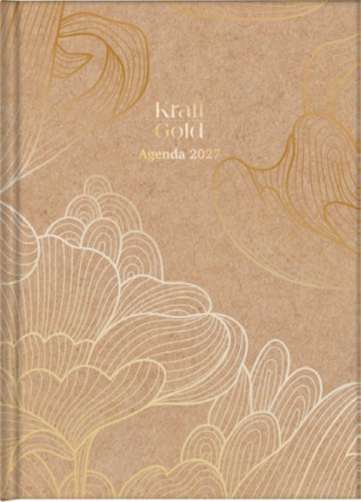 AGENDA JANDAIA KRAFT GOLD 2 DIAS X HOJA 12x16 CM.