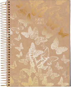 CUADERNO JANDAIA KRAFT GOLD TAPA DURA 17 X 24CM. 80 HOJAS
