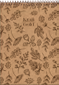 CUADERNO JANDAIA KRAFT GOLD TAPA DURA 14 X 21CM. 80 HOJAS