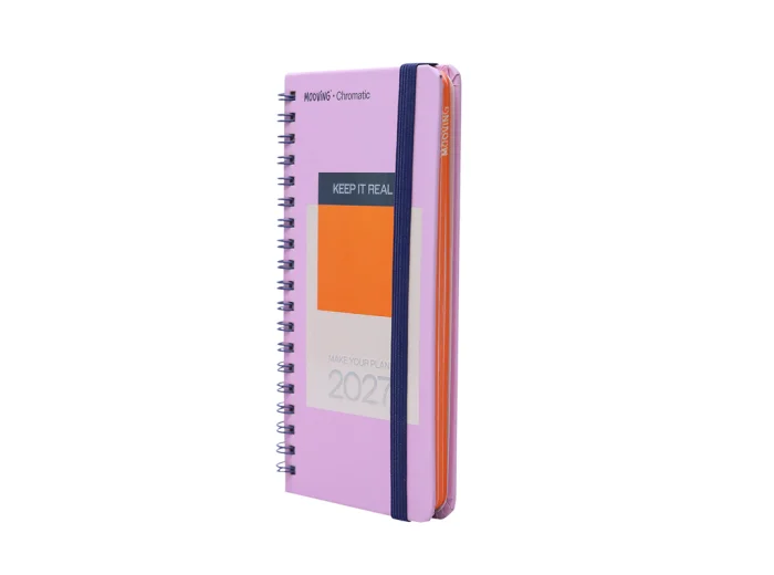AGENDA MOOVING CHROMATIC1 SEMANAL C/ESPIRAL 9 X 17 CM.