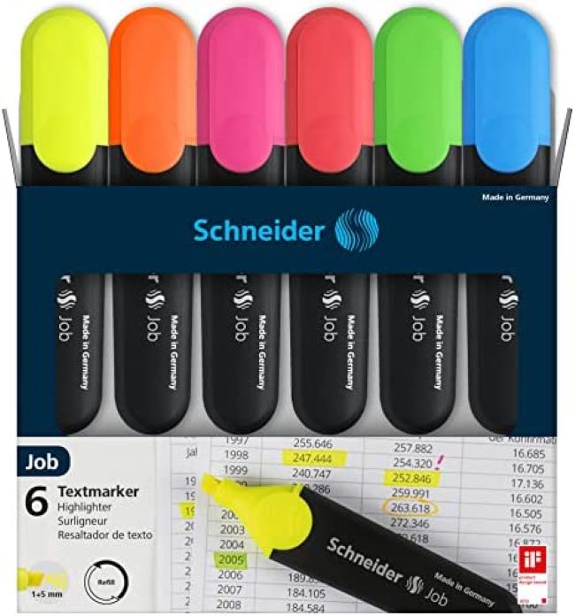 MARCADOR FLUO SCHNEIDER JOB X 6 COLORES