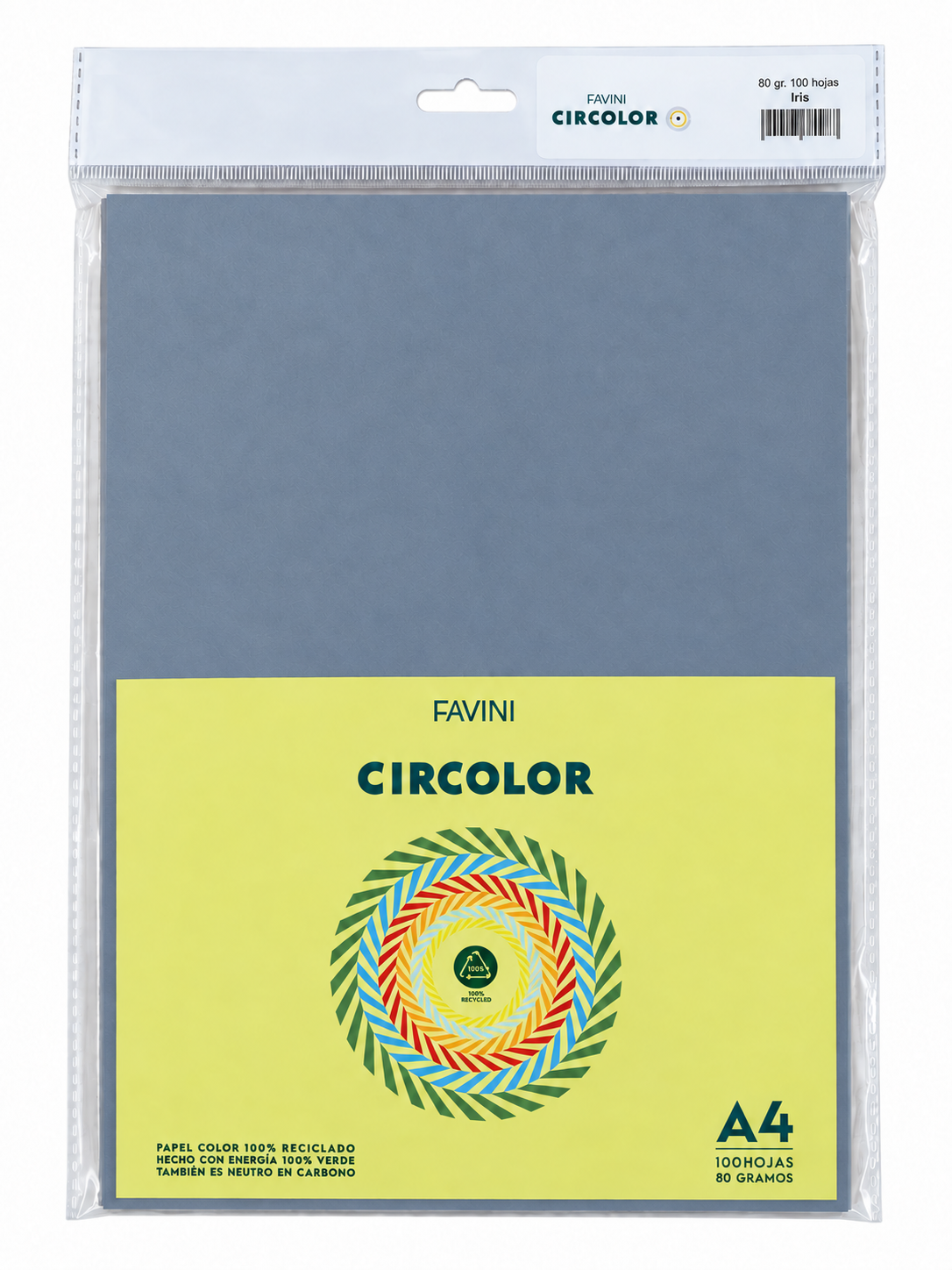 PAPEL A4 COLOR RECICLADO FAVINI X 100 HOJAS