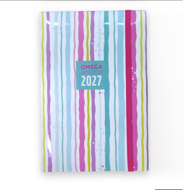 AGENDA OMEGA Nº 32 DIA X HOJA TAPA FANTASIA 14.5 X 21 CM.