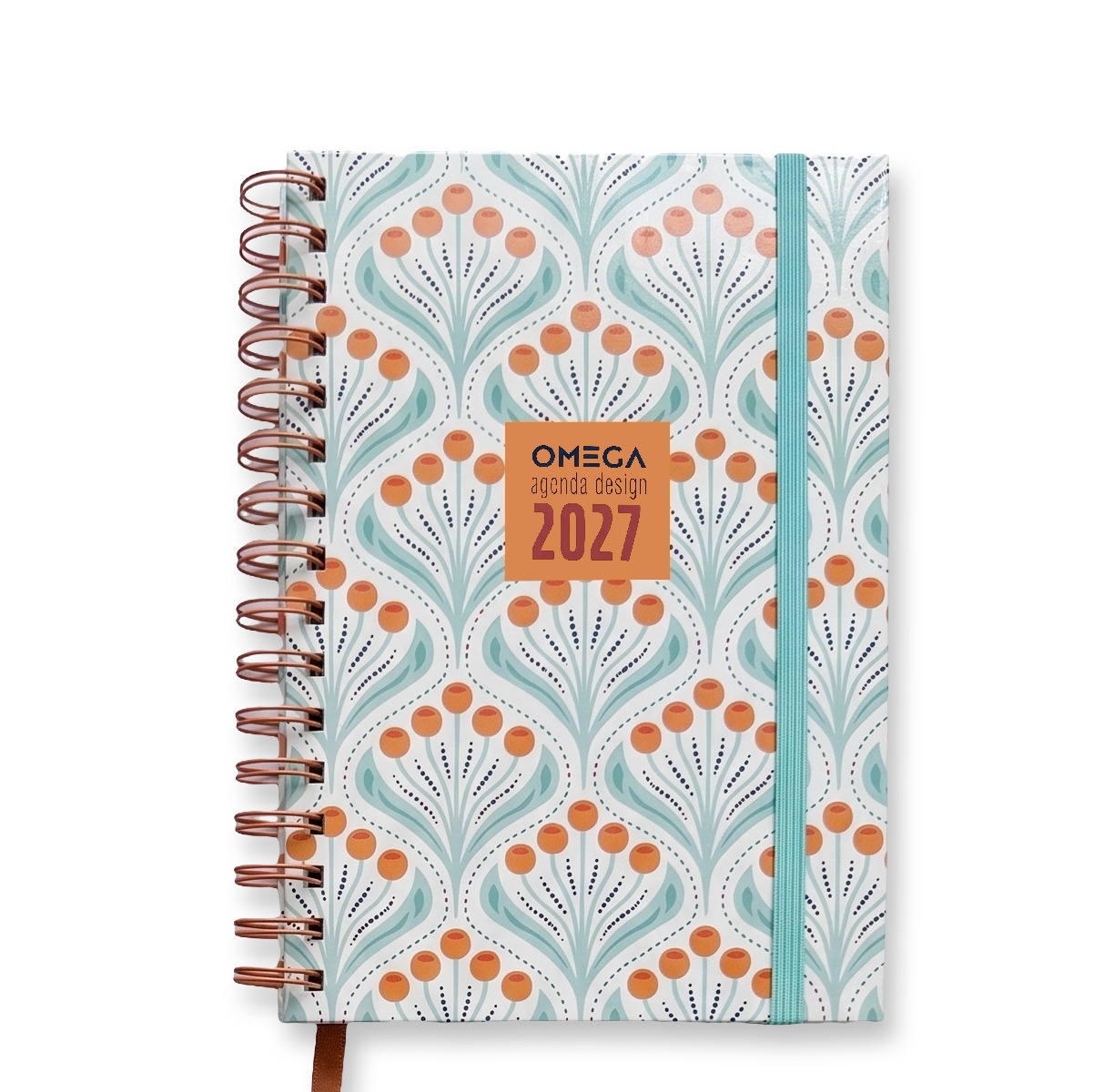 AGENDA OMEGA Nº 40 DIA X HOJA TAPA COLOR CON ESPIRAL 14.5 X 21 CM.