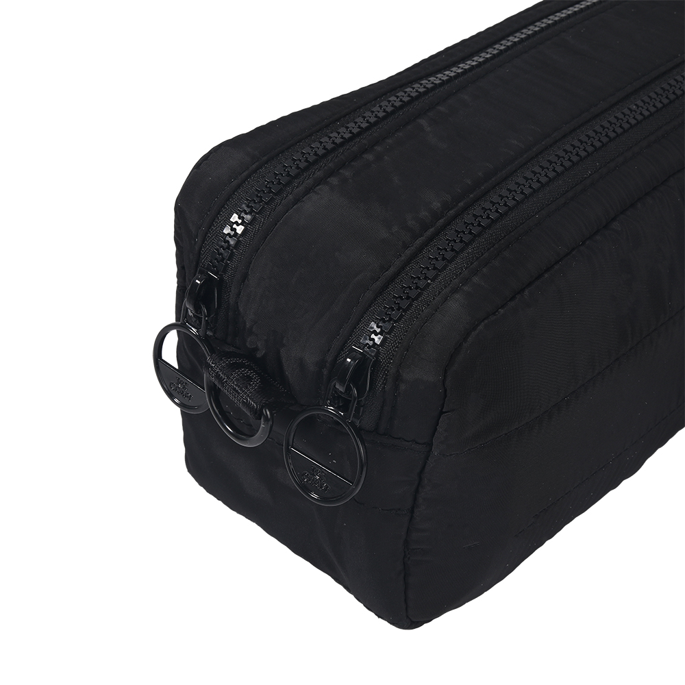 CARTUCHERA IBI CRAFT NEGRO 2 CIERRES 23x10x9CM.
