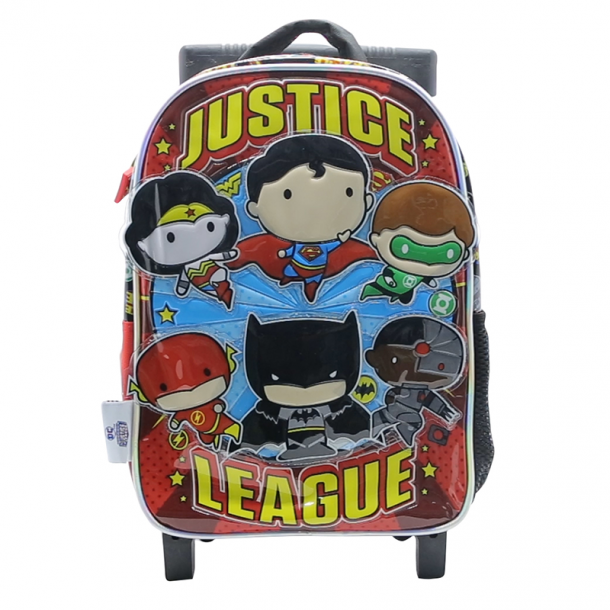 MOCHILA LIGA DE LA JUSTICIA CON CARRO 30CM.  