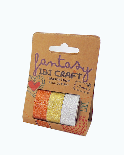 WASHI TAPE IBI CRAFT X 3 15MM X 5 MTS.
