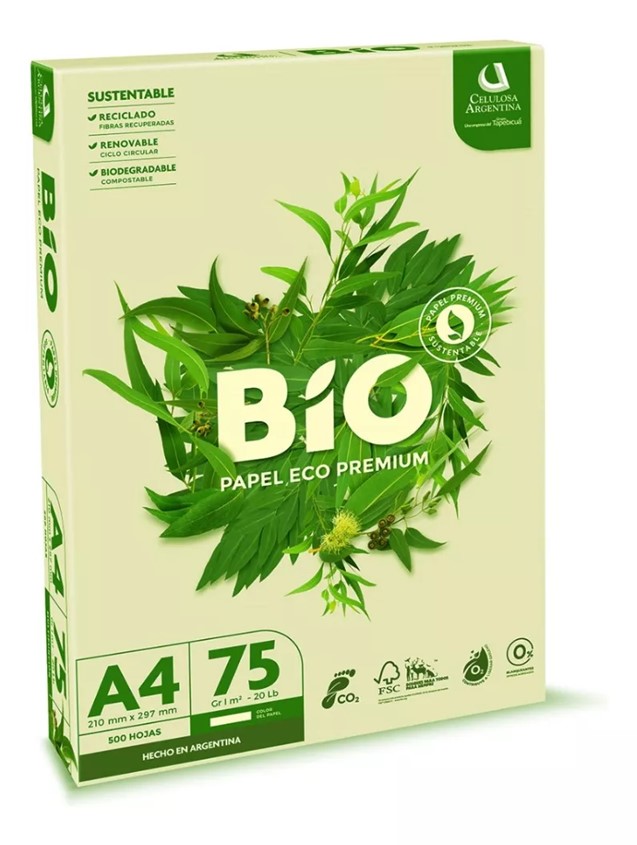 PAPEL RECICLADO BIO A4 X 500H. 75 GR.