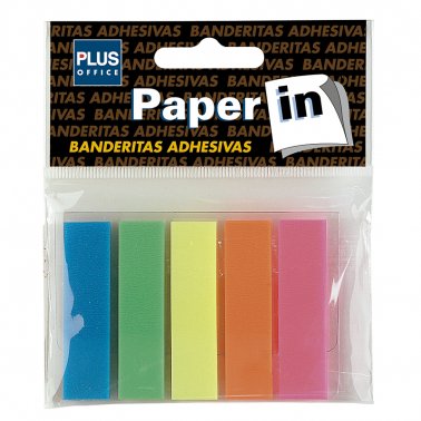 BANDERITAS PLASTICAS PLUS OFFICE X 100 HOJAS FLUO