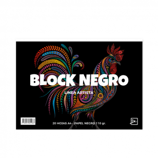 BLOCK CARTULINA A4 NEGRO X 20H