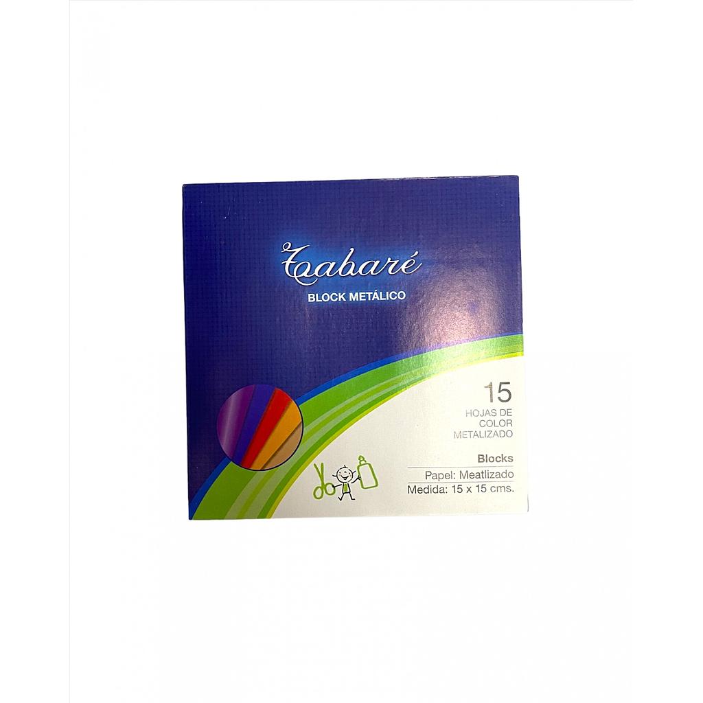 BLOCK CARTULINA TABARE METALICO 15 X 15 CM. X 15 HOJAS  