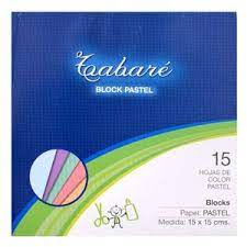 BLOCK CARTULINA TABARE PASTEL 15 X 15 CM. X 15 HOJAS 