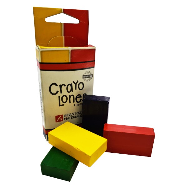 CRAYOLONES INFANTOZZI RECTANGULARES X 4 COLORES
