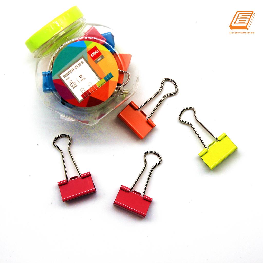 DOBLE CLIPS DELI VIVID 25MM POTE X 12 UNID. 