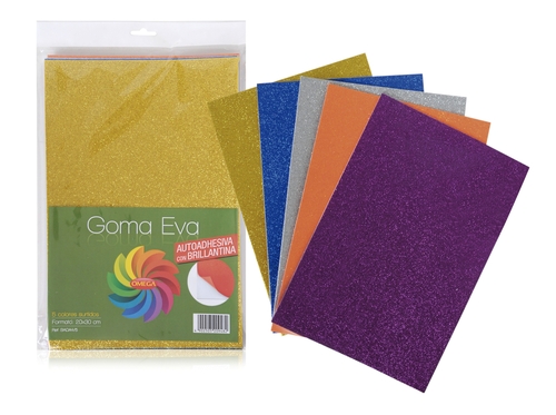 GOMA EVA GLITTER A4 X 5
