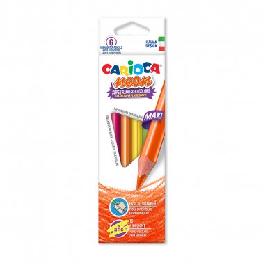 LAPICES CARIOCA MAXI NEON X 6 COLORES