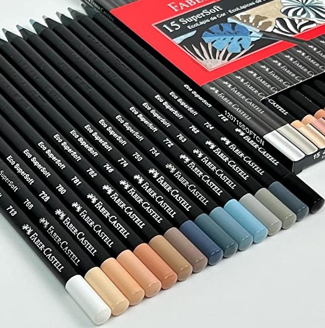 LAPICES FABER SUPERSOFT NEUTROS X 15 COLORES