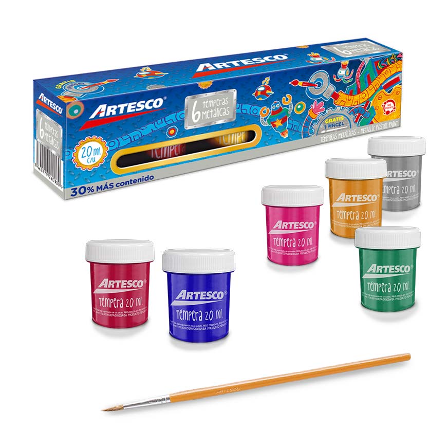 TEMPERA ARTESCO X 6 METALIZADA