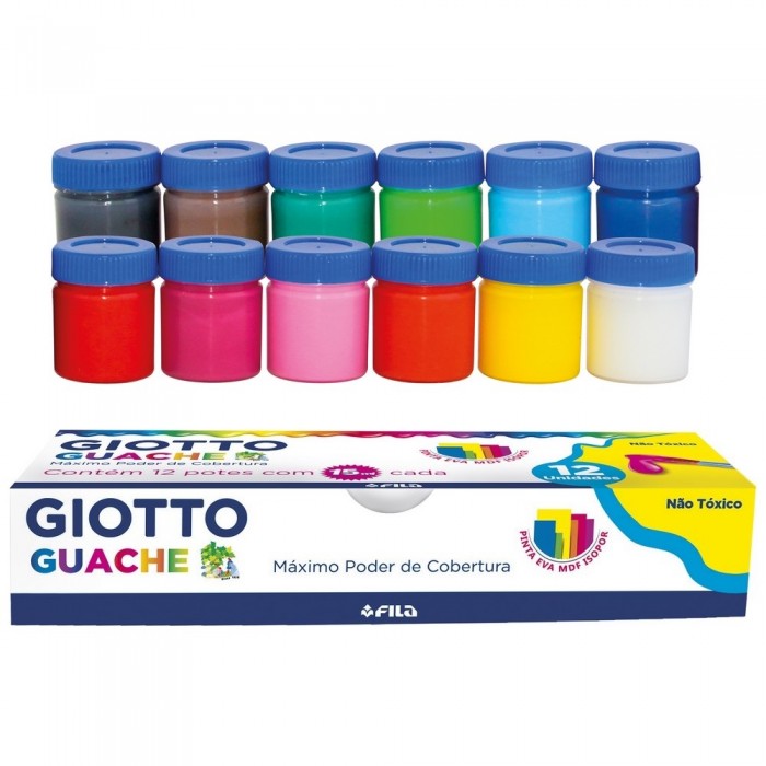 TEMPERA GIOTTO 15ML. CAJA X 12 COLORES  