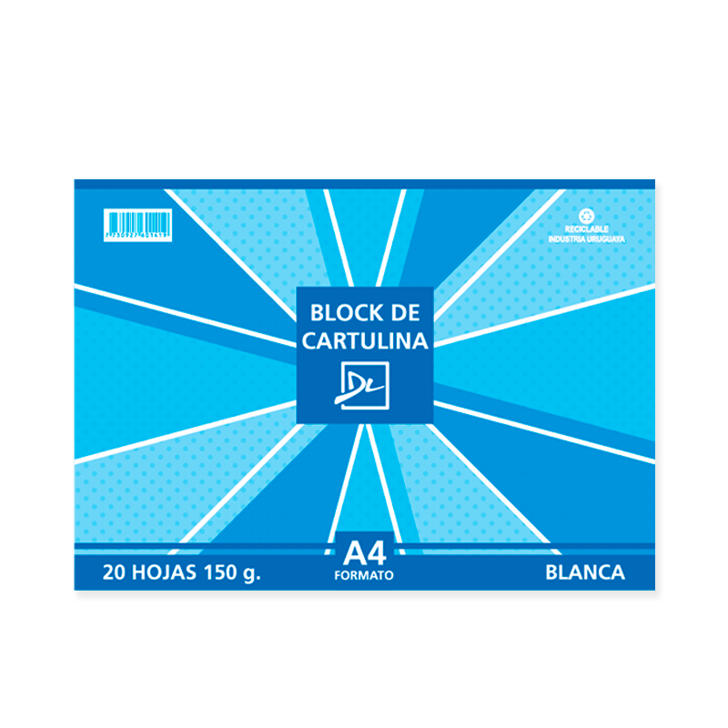 BLOCK CARTULINA A4 DALI BLANCO 150 GR. X 20 HOJAS