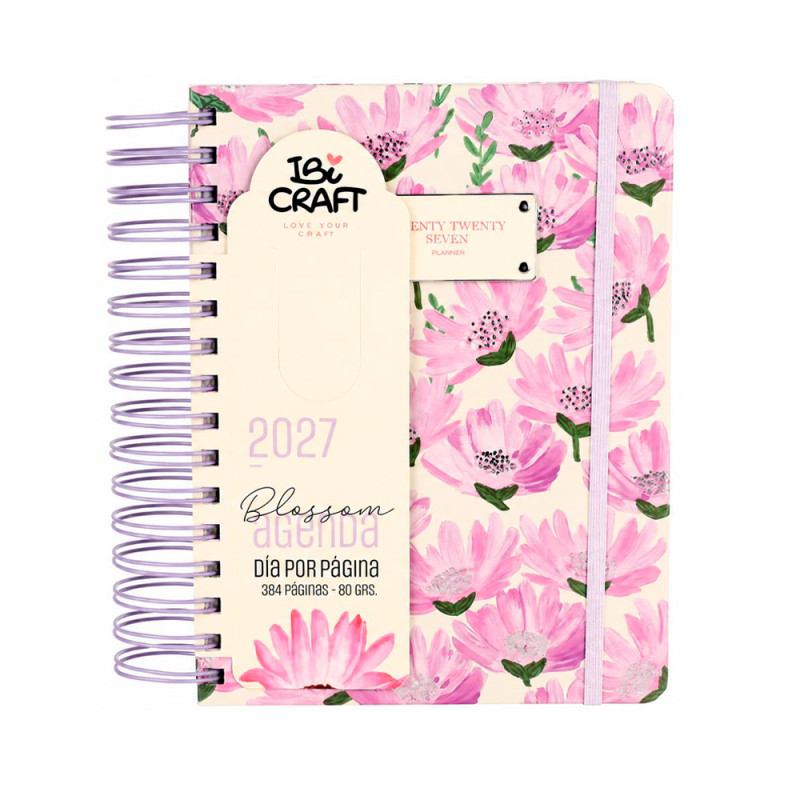 AGENDA IBICRAFT BLOSSOM DIA X HOJA CON ESPIRAL 14.5 X 21 CM.