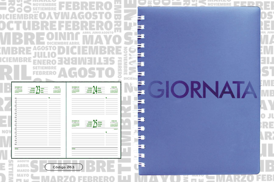 AGENDA ABZ DIARIA C/ESPIRAL Nº 263 16 X 22 CM.