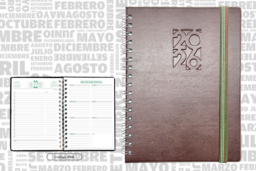AGENDA ABZ GIORNATA DIARIA DOMINGO C/ESPIRAL Nº 266 16 X 22 CM.
