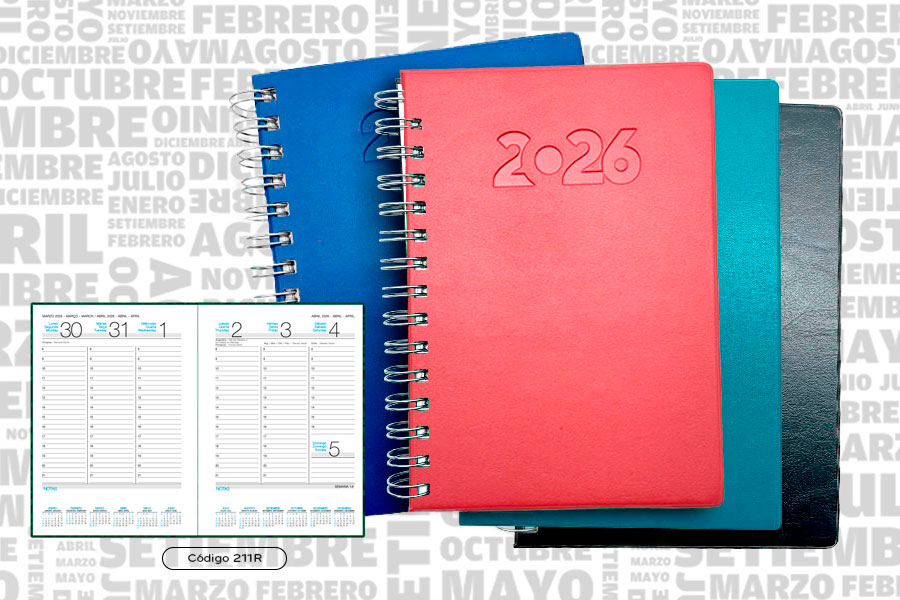 AGENDA ABZ SEMANAL C/ESPIRAL Nº 211R  13 X 19 CM. 