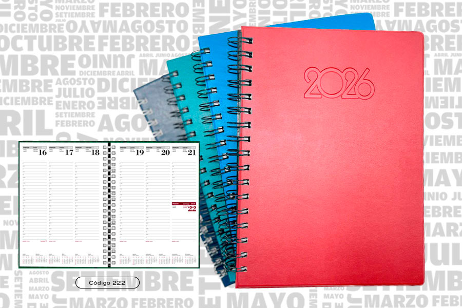 AGENDA ABZ SEMANAL C/ESPIRAL Nº222 16 X 22 CM.  