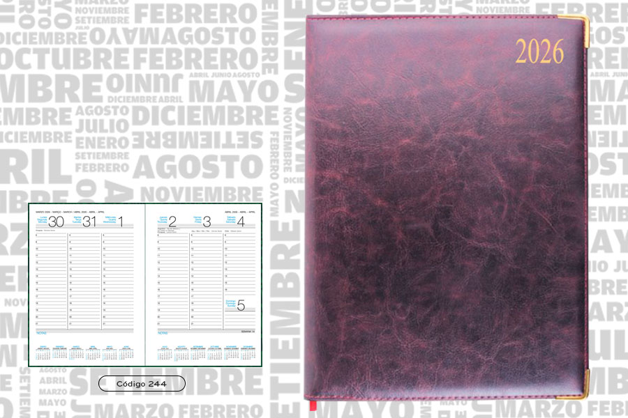 AGENDA ABZ SEMANAL C/ESQUINEROS Nº 244 19 X 26 CM.