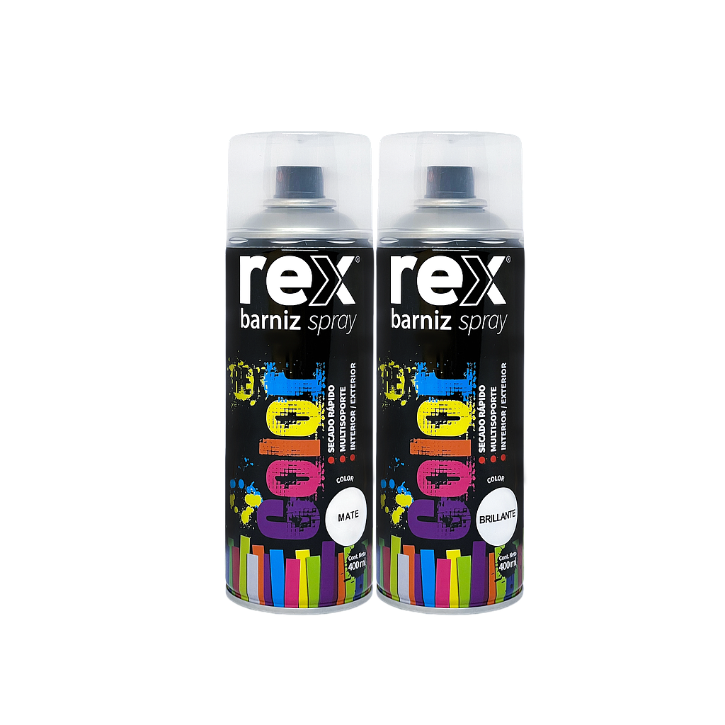 BARNIZ EN SPRAY PARA PINTURA ACRILICA REX 400ML.