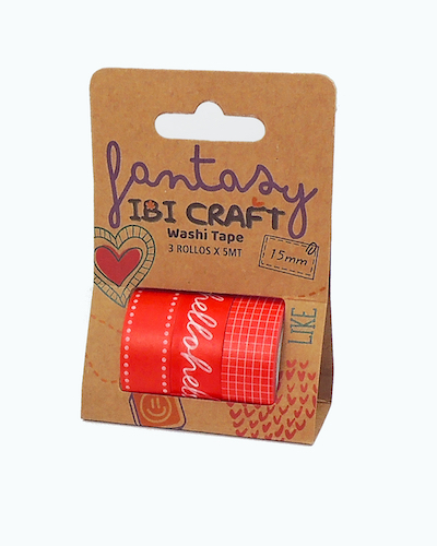 WASHI TAPE IBI CRAFT X 3 15MM X 5 MTS.