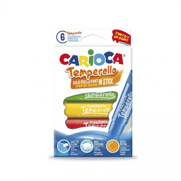 TEMPERA CARIOCA TEMPERELLO X 6 COLORES