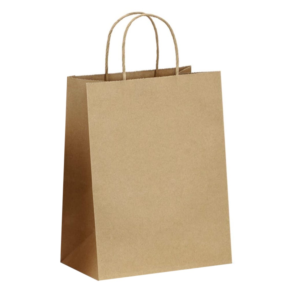 BOLSA DE PAPEL KRAFT CON ASA 27 x 22 x 11 CM.