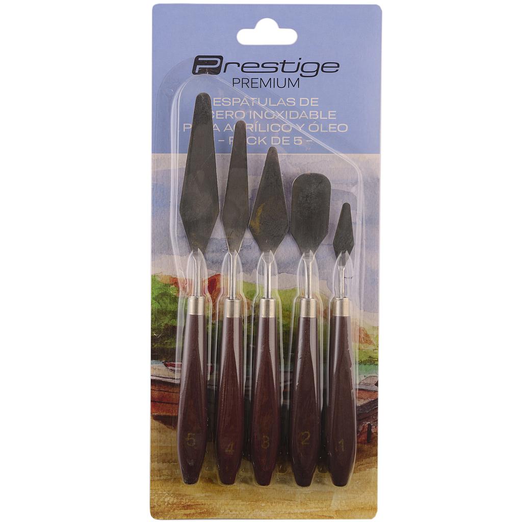ESPATULA PRESTIGE DE ACERO SET X 5