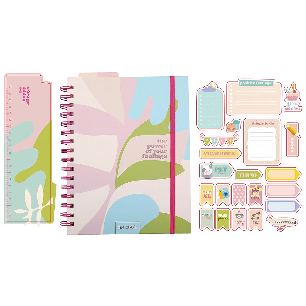 CUADERNO A5 C/ESPIRAL IBI CRAFT FEELING