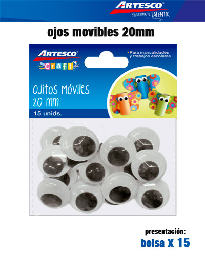 OJITOS MOVILES ARTESCO 20MM X 15 UNIDADES