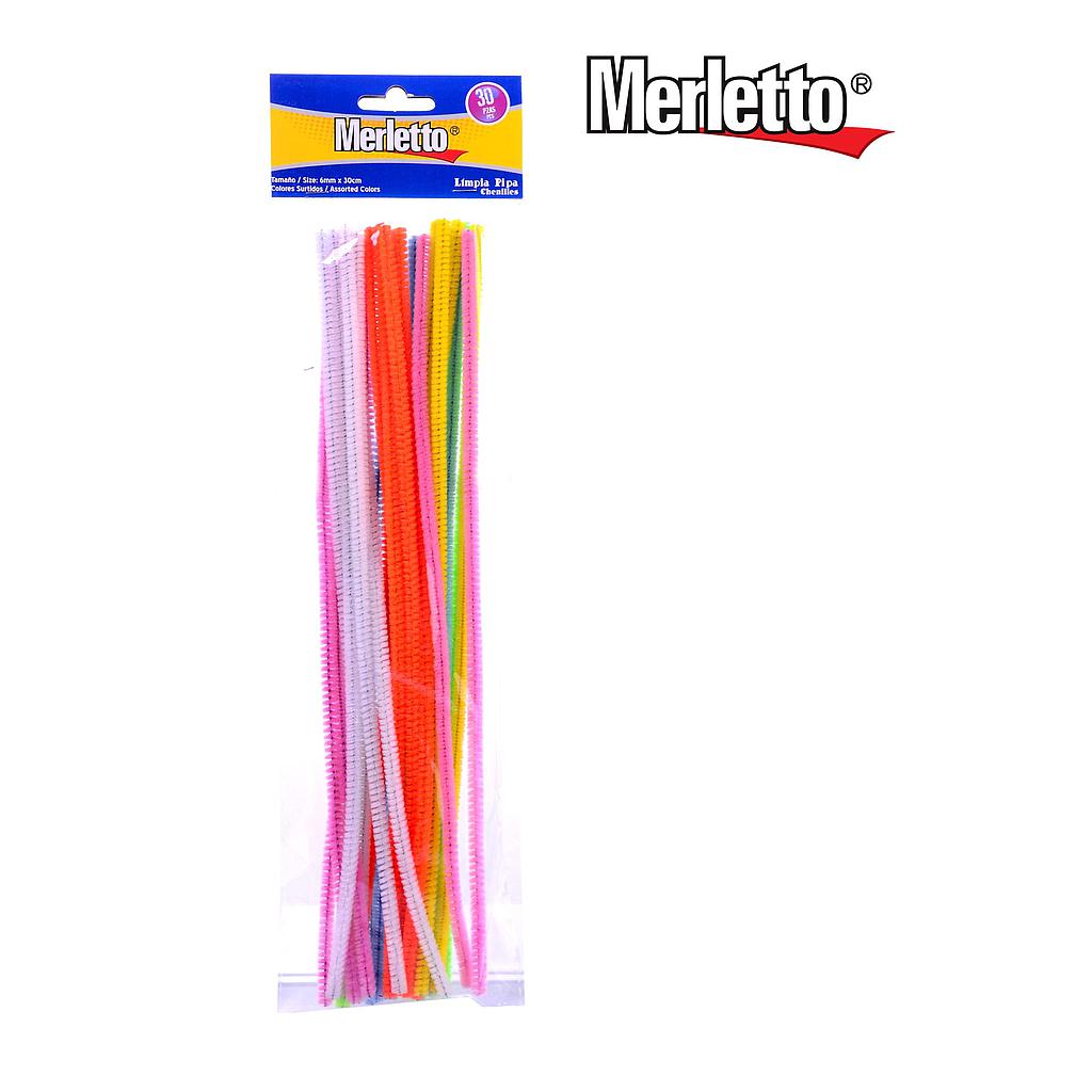 LIMPIA PIPAS MERLETTO NEON X 30 UNIDADES